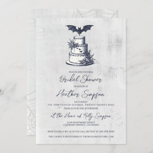 Cake Bat Vrijgezellenfeest Kaart (Voorkant / Achterkant)