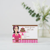 Cake Beauty met Roos Visitekaartje (Staand voorkant)