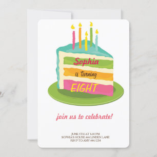 Cake Birthday Party Invitations Kaart
