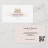 Cake Bloem Bakkerij Script Patisserie qr code Visitekaartje (Voorkant / Achterkant)
