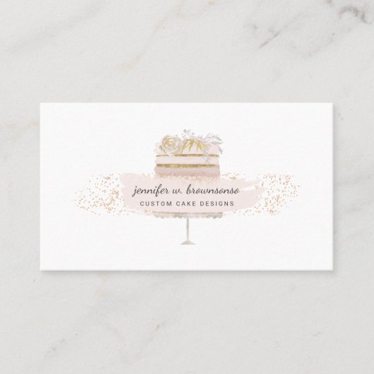 Cake Bloem Bakkerij Script Patisserie qr code Visitekaartje (Voorkant)