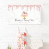 Cake Blush Roze Glitter Drips Bakkerij gebak Chef Spandoek (Insitu)