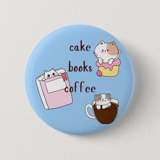 Cake Boeken Koffie Ronde Button 5,7 Cm (Voorkant)