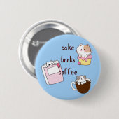 Cake Boeken Koffie Ronde Button 5,7 Cm (Voorkant /achterkant)