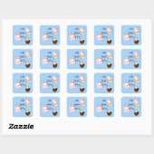 Cake Books Koffie Vierkante Sticker (Vel)