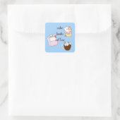 Cake Books Koffie Vierkante Sticker (Tas)