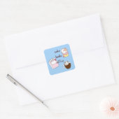 Cake Books Koffie Vierkante Sticker (Envelop)