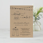 Cake, Brews and I Dos Wedding Invitation Kaart (Staand voorkant)