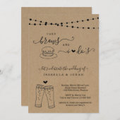 Cake, Brews and I Dos Wedding Invitation Kaart (Voorkant / Achterkant)