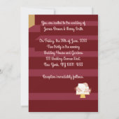 Cake Bride en Groom Red Stairs Wedding Kaart (Achterkant)