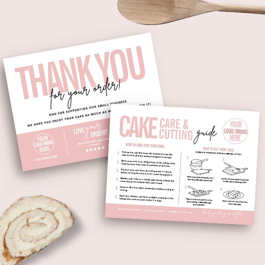 Cake Care & Cutting Guide V2, Cake Serving Guide Bedankkaart