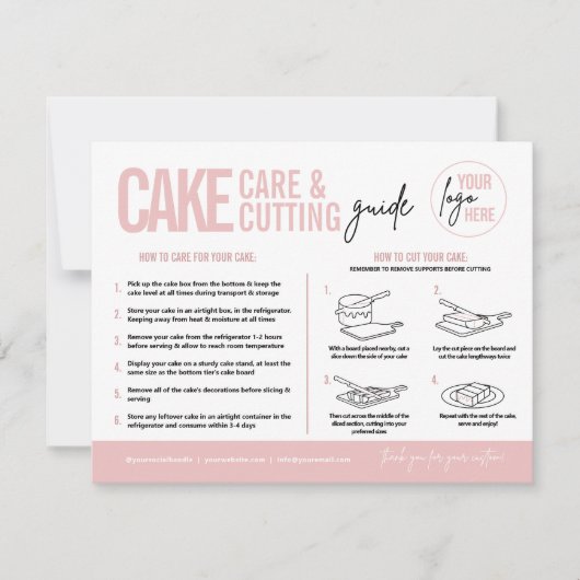 Cake Care & Cutting Guide V2, Cake Serving Guide Bedankkaart (Voorkant)