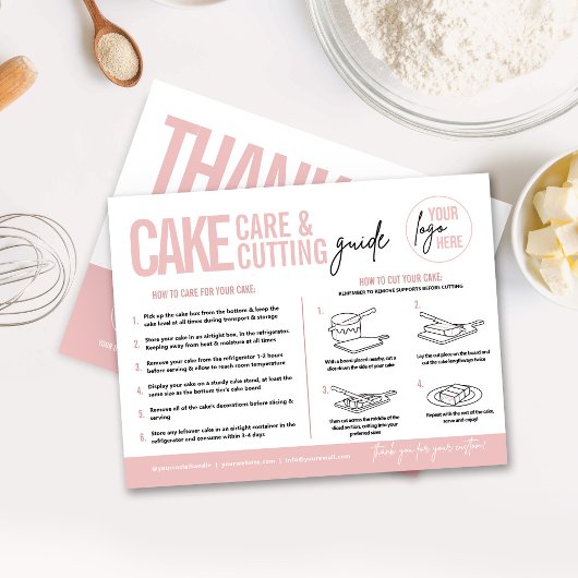 Cake Care & Cutting Guide v3, Cake Serving Guide Briefkaart