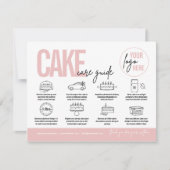 Cake Care Guide Kaart, Cake Care Instructies Bedankkaart (Voorkant)