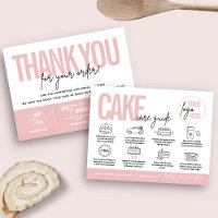 Cake Care Guide Kaart, Cake Care Instructies