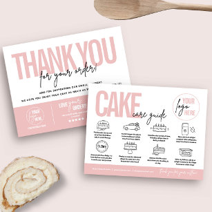 Cake Care Guide Kaart, Cake Care Instructies Bedankkaart
