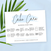 Cake Care Instructies Pastel Blue Waterverf Bedankkaart