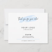 Cake Care Instructies Pastel Blue Waterverf Bedankkaart (Achterkant)