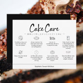 Cake Care Instructions Minimalist Bedankkaart