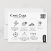 Cake Care Instructions QR Code Uw Logo toevoegen Notitiekaartje (Achterkant)