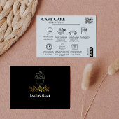 Cake Care Instructions QR Code Uw Logo toevoegen Notitiekaartje