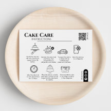 Cake Care Instructions QR Code Uw Logo toevoegen