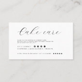 Cake Care Minimalist Flat Thank You Card Visitekaartje (Achterkant)