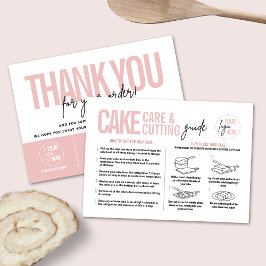Cake Care & Snijgids, Cake Serving Guide Visitekaartje