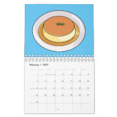 Cake cartoon illustratie kalender (Feb 2027)
