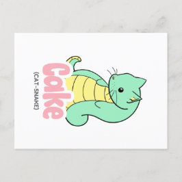 Cake (Cat +Snake) Briefkaart