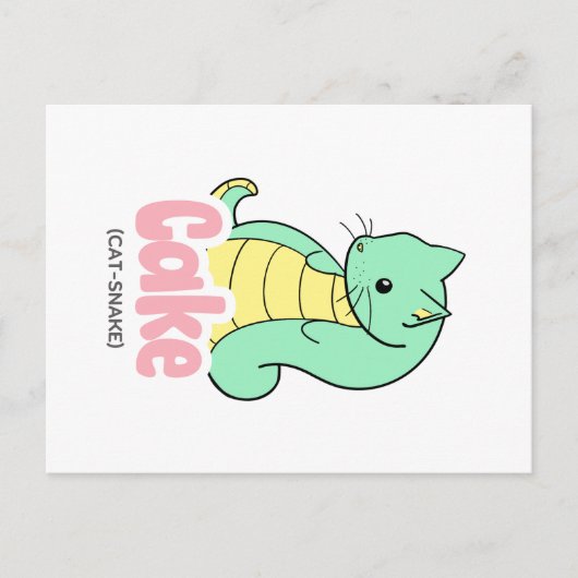 Cake (Cat +Snake) Briefkaart (Voorkant)
