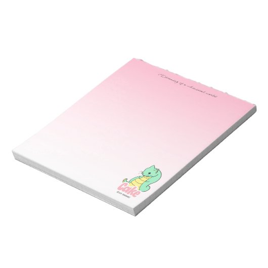 Cake (Cat + Snake) Pink Notepad Notitieblok (Linkerzijde)