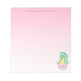 Cake (Cat + Snake) Pink Notepad Notitieblok