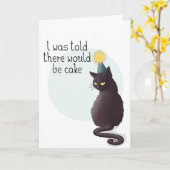 Cake Cat Verjaardag Kaart (Gele Bloem)