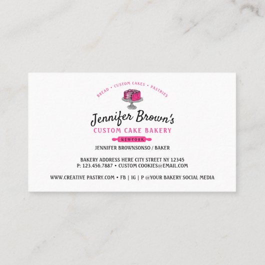 Cake Catering Bakery Pastry Chef Visitekaartje (Achterkant)