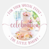 Cake Celebration voor uw speciale evenement Ronde Sticker (Voorkant)