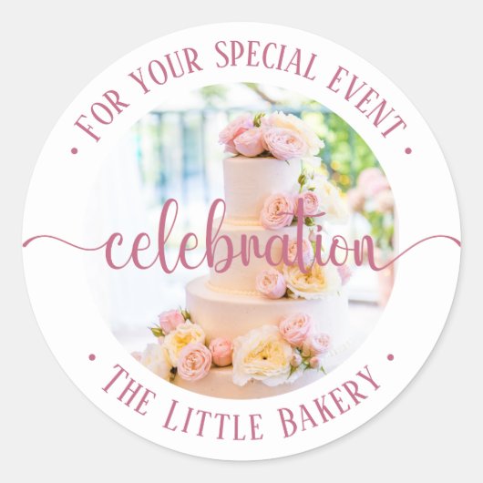 Cake Celebration voor uw speciale evenement Ronde Sticker (Voorkant)