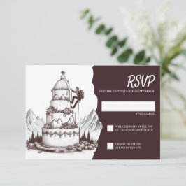 Cake Climbers Wedding RSVP Kaartje