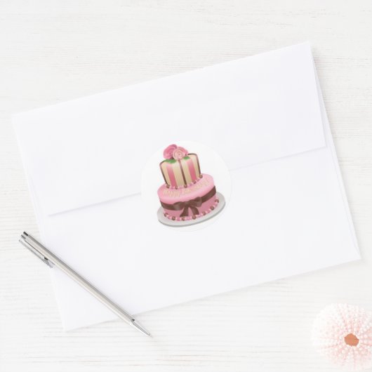 cake_clip_art ronde sticker (Envelop)