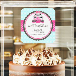 Cake Cupcake Cake Poppen Bakkerij Verpakking Ronde Sticker