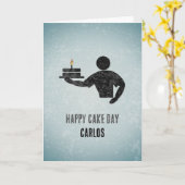 Cake Day - Verrassingsfeest - Mannelijke verjaarda Kaart (Gele Bloem)