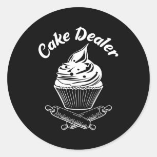 Cake Dealer Cupcake Bakker Bakken Liefde Keuken Ronde Sticker