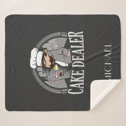 Cake Dealer Funny Bakery Owner Gag Sherpa Deken (Voorkant (horizontaal))