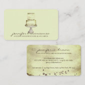 Cake Decor Eenvoudig gebak geel Visitekaartje (Voorkant / Achterkant)