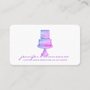 Cake Decor Eenvoudig gebak roze paarse Visitekaartje