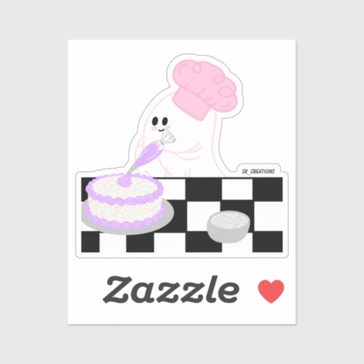Cake Decorating Ghost Sticker (Vel)