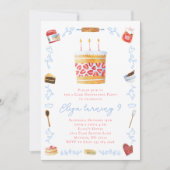 Cake Decoration Invitation - Baking Birthday Party Kaart (Voorkant)