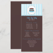 Cake Decorator Whimsicial Blue & Brown Bakery CUTE Menu (Voorkant / Achterkant)