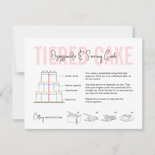 Cake demonteren & serveren gids Blush roze bakkeri Bedankkaart (Voorkant)