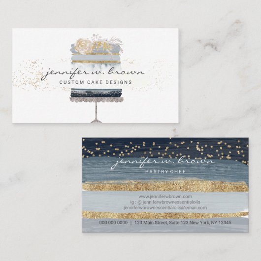 Cake Design Bakery Patisserie Cafe Pastry Visitekaartje (Voorkant / Achterkant)